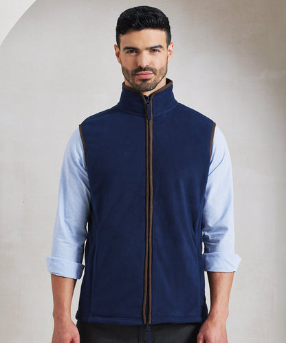 Moss Green/Brown - Artisan fleece gilet