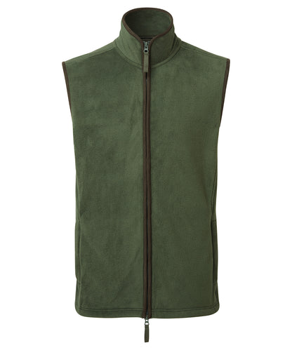 Moss Green/Brown - Artisan fleece gilet