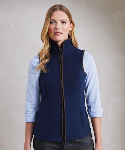 Moss Green/Brown - Women’s artisan fleece gilet