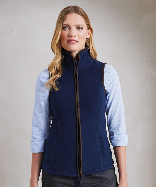 Moss Green/Brown - Women’s artisan fleece gilet