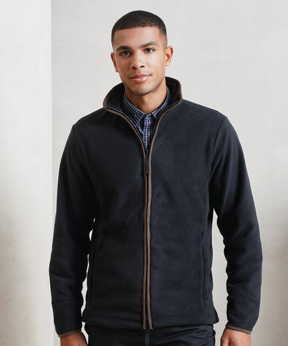 Moss Green/Brown - Artisan fleece jacket