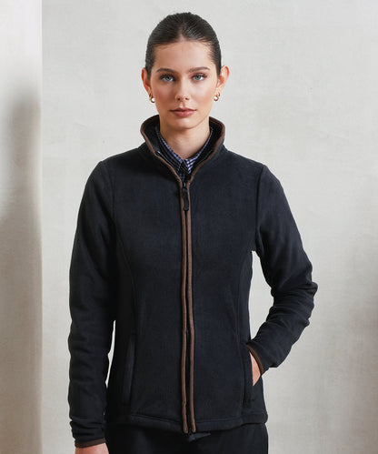 Moss Green/Brown - Women’s artisan fleece jacket