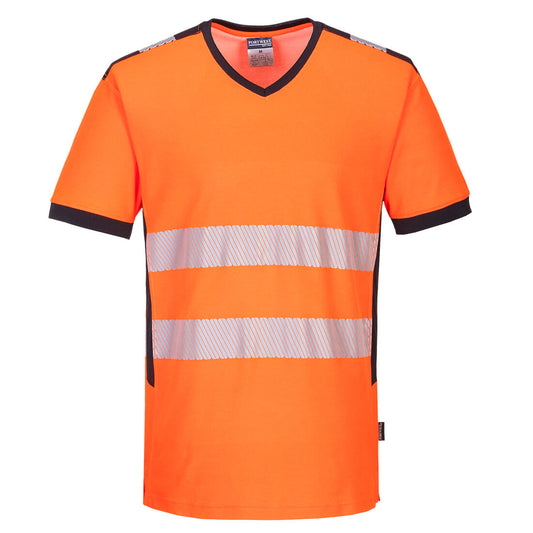 PW3 Hi-Vis V-Neck Mesh Insert T-Shirt S/S (PW310)