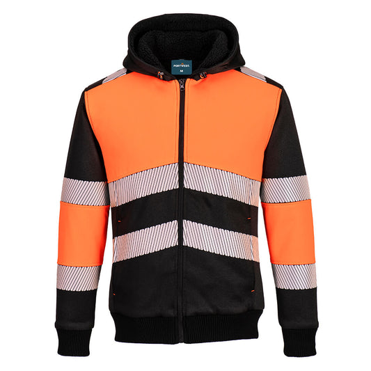 PW3 Hi-Vis Zipped Class 1 Winter Hoodie (PW377)