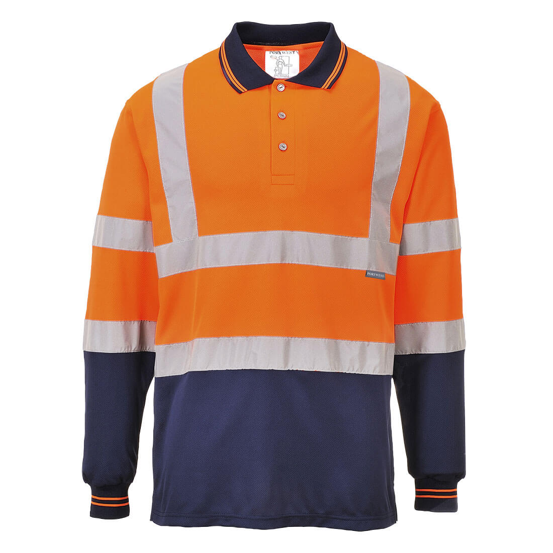 Hi-Vis Contrast Polo Shirt L/S (S279)