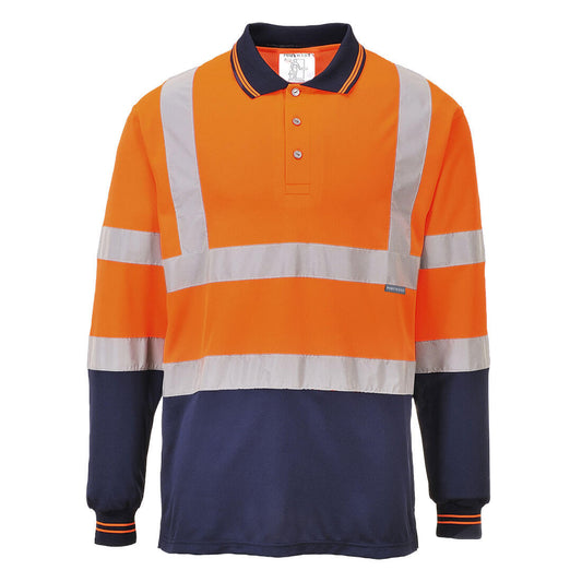 Hi-Vis Contrast Polo Shirt L/S (S279)