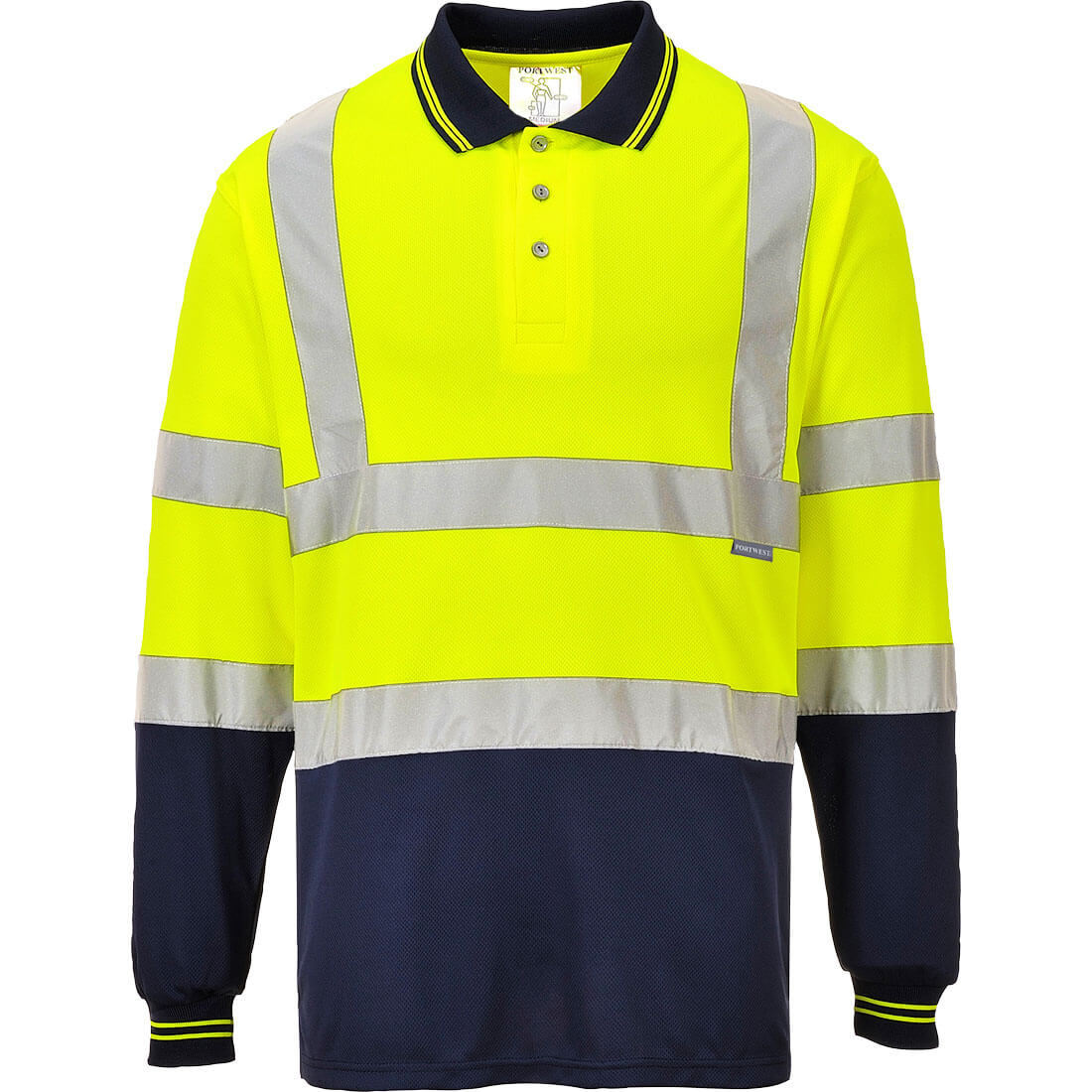 Hi-Vis Contrast Polo Shirt L/S (S279)