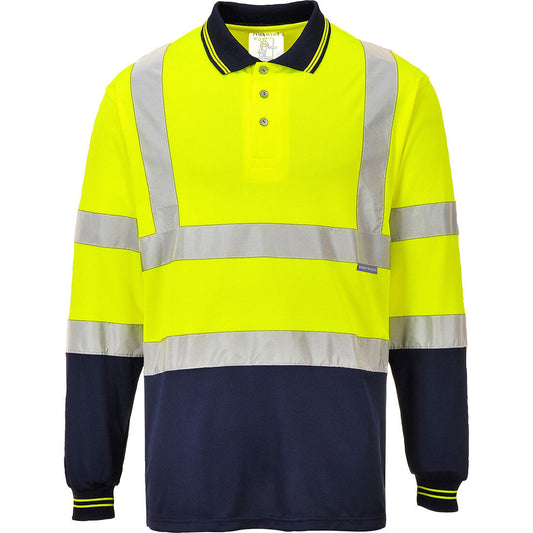 Hi-Vis Contrast Polo Shirt L/S (S279)