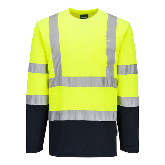 Hi-Vis Cotton Comfort Contrast T-Shirt L/S (S280)