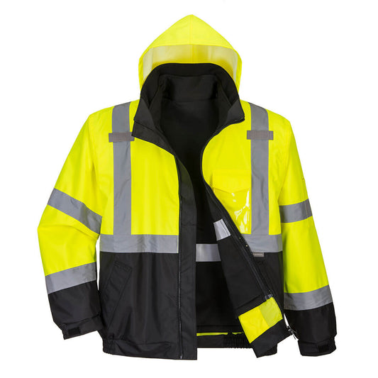 Hi-Vis 3-in-1 Contrast Premium Bomber Jacket (S365)