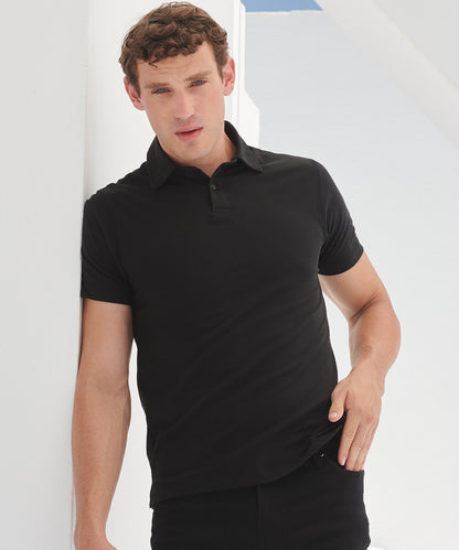 Black - Short sleeve stretch polo