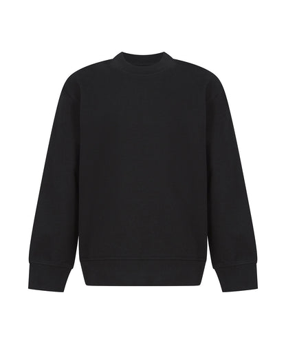 Kids sustainable fashion curved hem sweatshirt