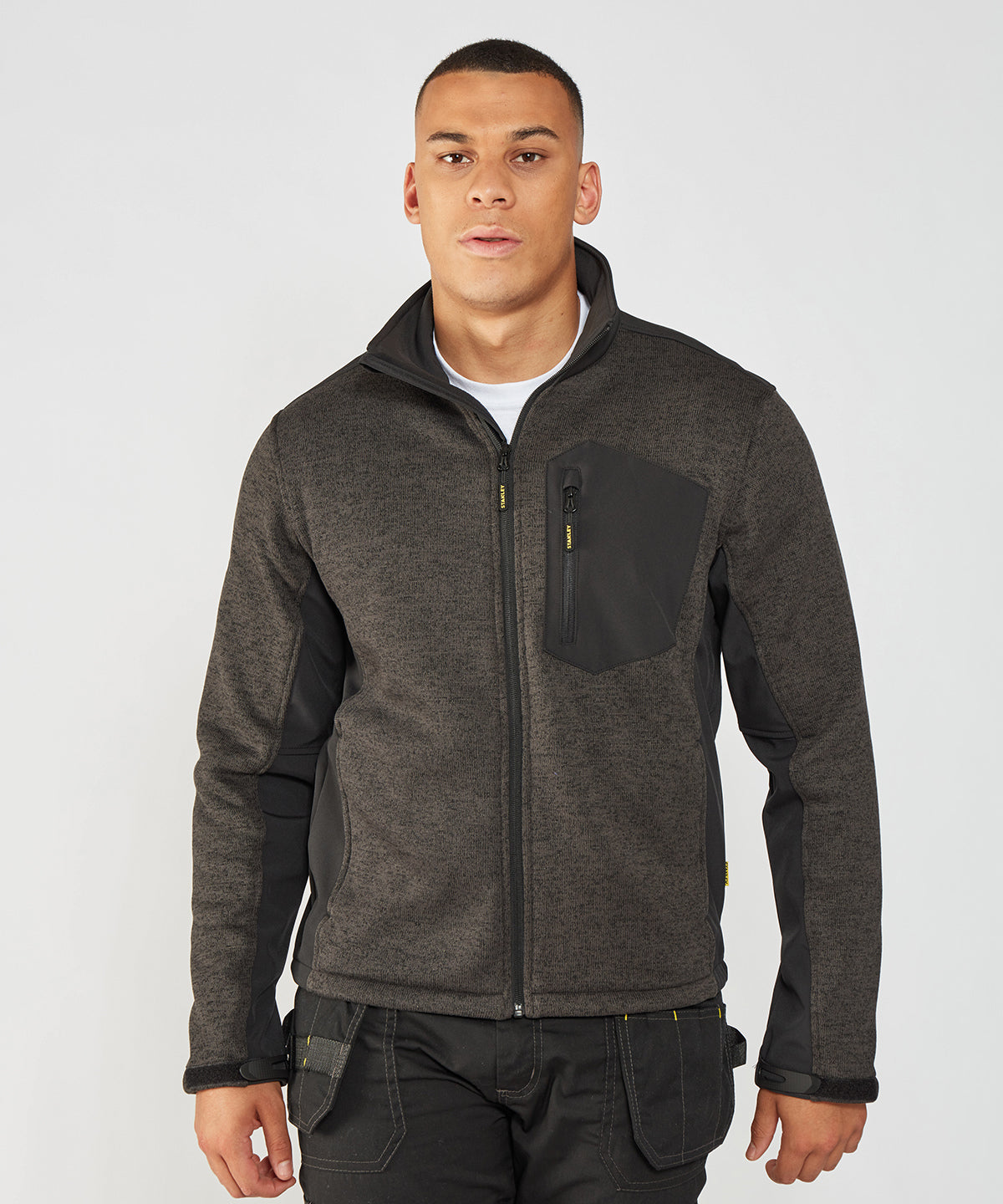 Black - Brady zip-through knitted fleece