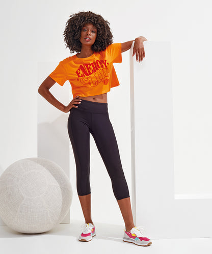 Black - Women's TriDri® recycled performance leggings 3/4 length