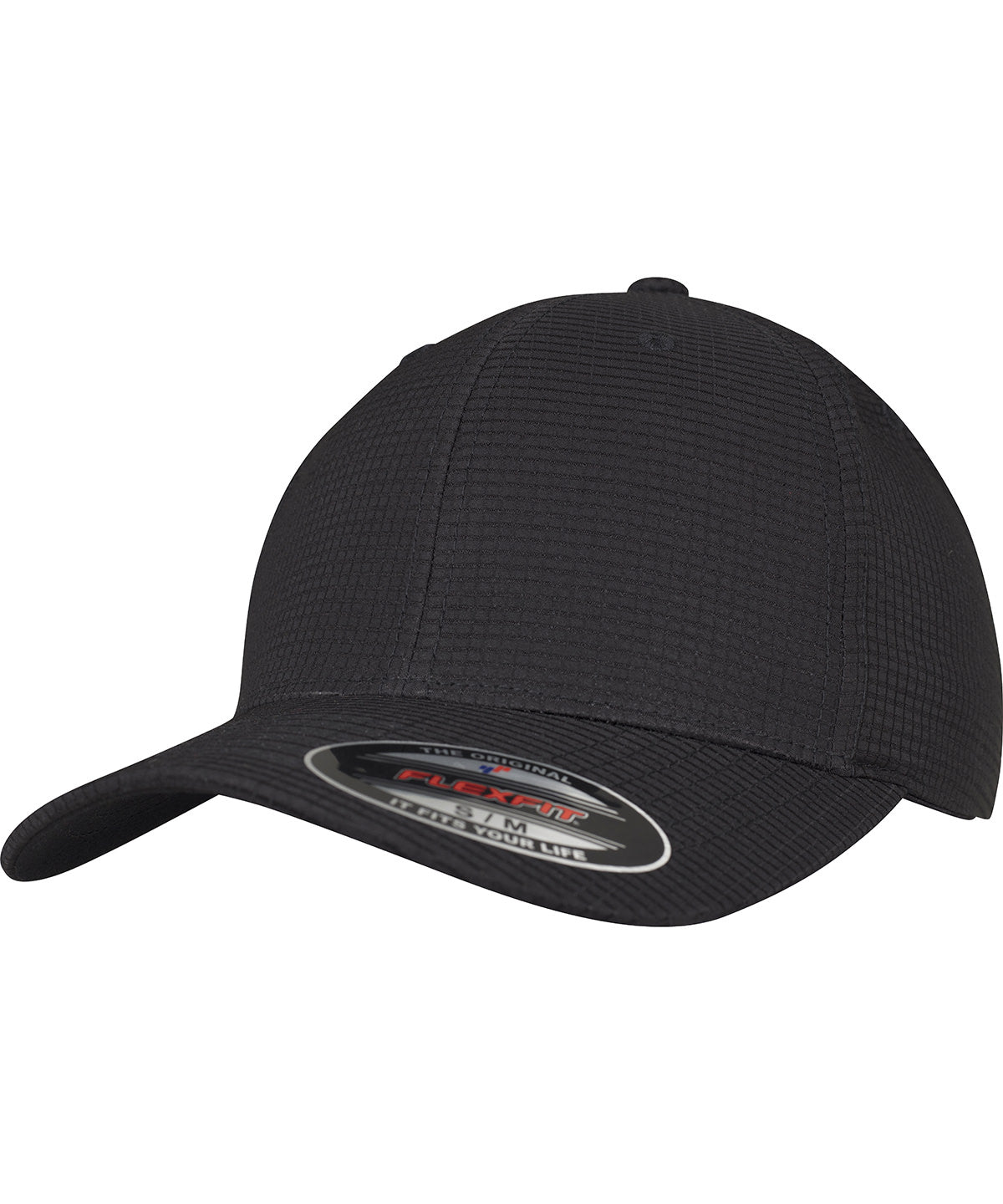Black - Flexfit hydro-grid stretch cap (6587)