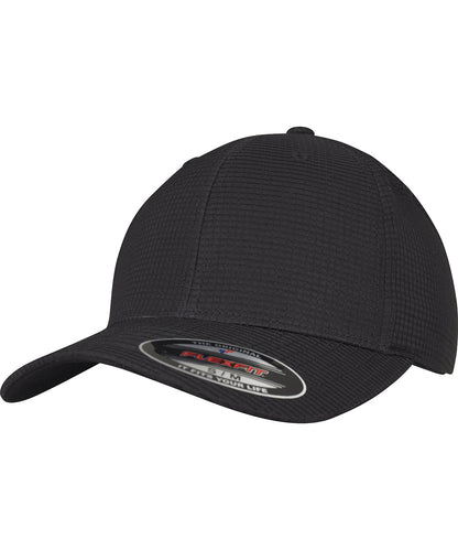 Black - Flexfit hydro-grid stretch cap (6587)