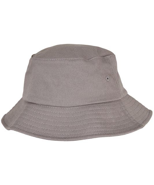 Grey - Kids Flexfit cotton twill bucket hat