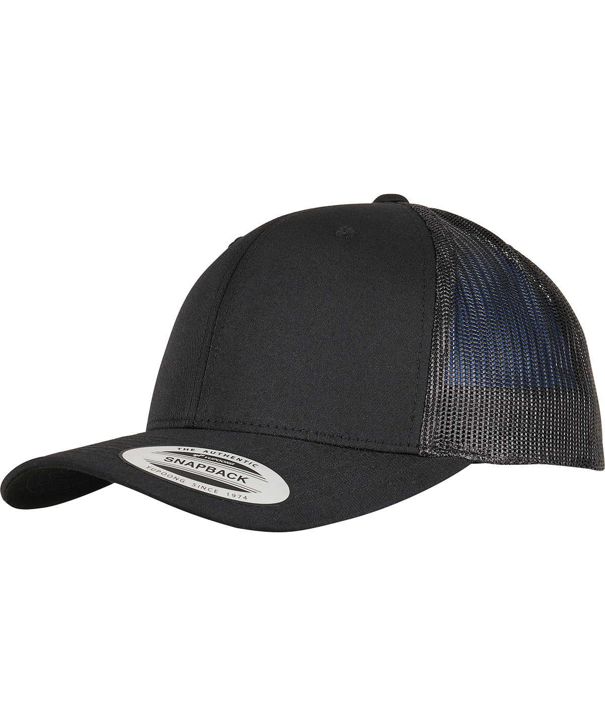 Black - Trucker recycled polyester fabric cap (6606TR)